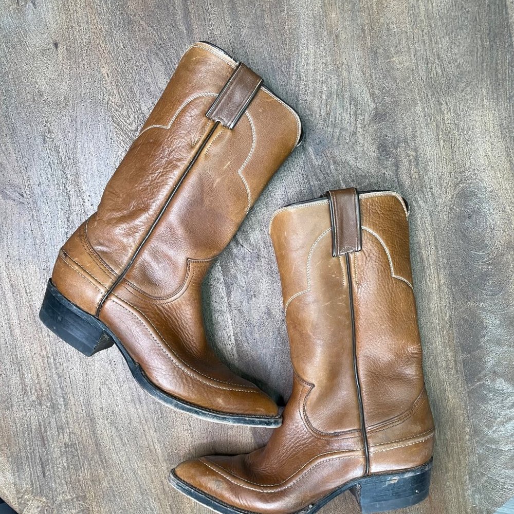 Justin Cowboy Boots Western Leather Women's Size 5.5 L4023 Brown